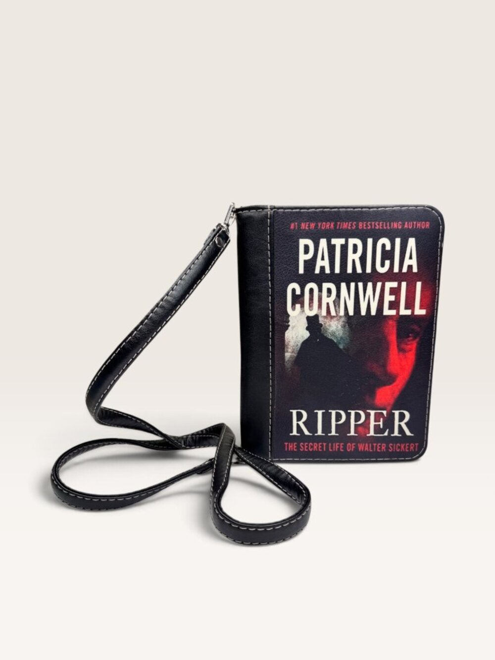 Patricia Cornwell Ripper True Crime Novel Book Clutch Crossbody Wallet Bag Black